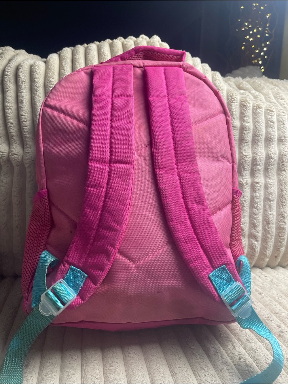 Disney Minnie Mouse Girls Backpack Pink Rainbow Heart Sequin Bow School - Picture 3 of 8